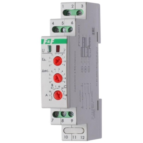 Реле времени PCU-501 2х8А 24-264В AC/DC 2п IP20 многофункц. выдержка времен. после отключ. питания м