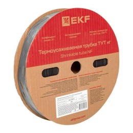 Трубка термоусадочная ТУТ нг 30/15 черн. (уп.50м) EKF tut-30-b