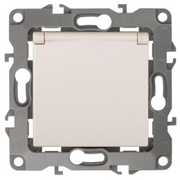 Розетка 1-м СП Эра12 12-2103-02 16А IP20 16AX 250В 2P+E Schuko защ. шторки с крышкой механизм сл. ко