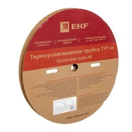 Трубка термоусадочная ТУТ нг 12/6 бел. (уп.100м) EKF tut-12-w