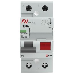 Выключатель дифференциального тока (УЗО) 2п 100А 300мА тип AC DV AVERES EKF rccb-2-100-300-ac-av
