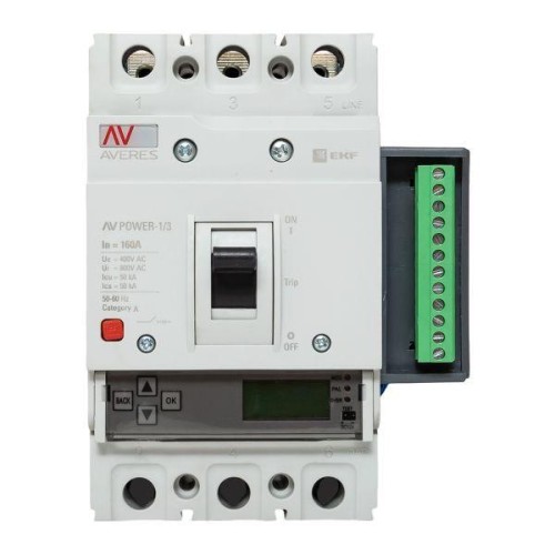 Выключатель автоматический 3п 160А 50кА AV POWER-1/3 ETU6.2 AVERES EKF mccb-13-160-6.2-av