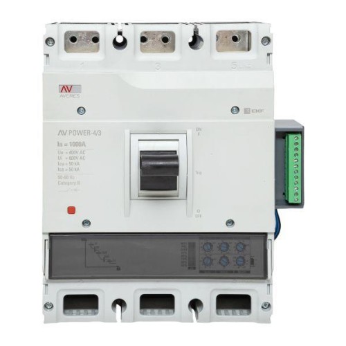 Выключатель автоматический 3п 1000А 50кА AV POWER-4/3 ETU2.2 AVERES EKF mccb-43-1000-2.2-av