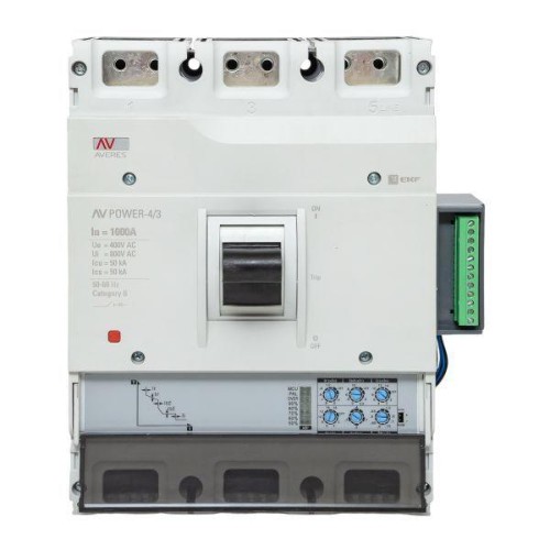 Выключатель автоматический 3п 1000А 50кА AV POWER-4/3 ETU2.2 AVERES EKF mccb-43-1000-2.2-av