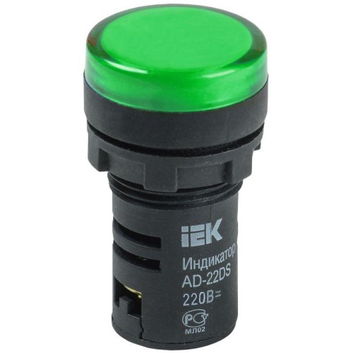 Лампа светосигнальная AD22DS d22мм 12В AC/DC зел. KARAT IEK BLS10-ADDS-012-K06