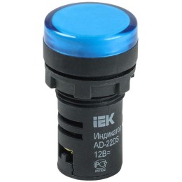 Лампа светосигнальная AD22DS d22мм 12В AC/DC син. KARAT IEK BLS10-ADDS-012-K07