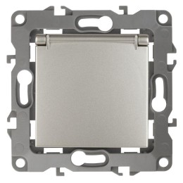 Розетка 1-м СП Эра12 12-2103-15 16А IP20 16AX 250В 2P+E Schuko защ. шторки с крышкой механизм перлам