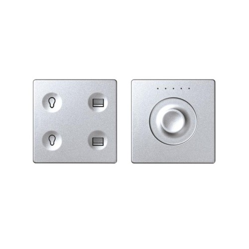 Комплект выключателя 4-кл. сенсорн. + регулятор Т2 KNX; RJ12 алюм. Simon82 Sense 8400654-093