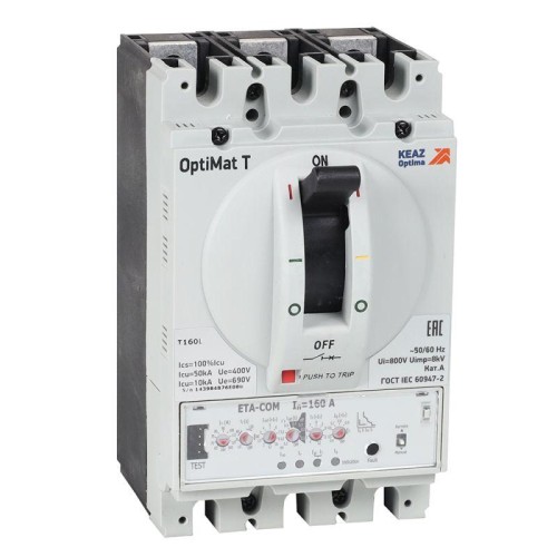 Выключатель автоматический OptiMat T160S ETA-COM 160A 3P КЭАЗ 356545