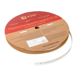 Трубка термоусадочная ТУТ нг 16/8 бел. (уп.100м) EKF tut-16-w