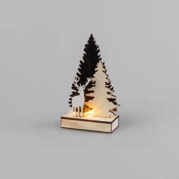 Фигура деревянная "Елочка с оленем" 12х6х21.5см 0.1Вт IP20 с подсветкой Neon-Night 504-002