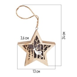 Фигура деревянная "Звездочка" 24х13х3.6см 0.1Вт IP20 с подсветкой Neon-Night 504-022