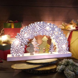 Фигура деревянная "Рождественская сказка" 44.5х6х24см 0.1Вт IP20 с подсветкой Neon-Night 504-021