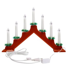 Горка новогодняя 7 свечек (7LED) тепл. бел. 0.5Вт 220-240В IP20 красн. Neon-Night 501-082