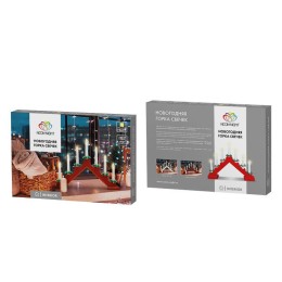 Горка новогодняя 7 свечек (7LED) тепл. бел. 0.5Вт 220-240В IP20 красн. Neon-Night 501-082
