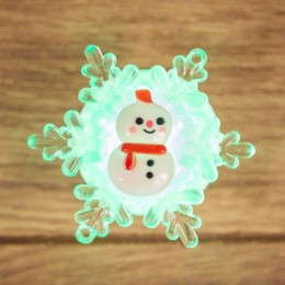 Фигура светодиодная "Снеговик на снежинке" 5.5х5.5см LED RGB 0.1Вт IP20 Neon-Night 501-038