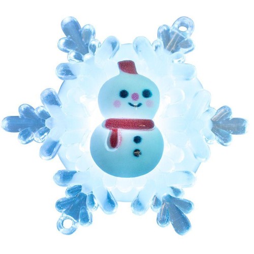 Фигура светодиодная "Снеговик на снежинке" 5.5х5.5см LED RGB 0.1Вт IP20 Neon-Night 501-038