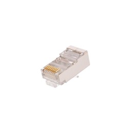 Коннектор RJ45 (8P8C) под витую пару кат.5E (класс D) экранир. 100МГц покрытие 3мкд универс. ножи дл