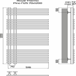 Полотенцесушитель Pino П16 500х800 Royal Thermo НС-1434017
