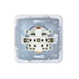 Розетка 1-м СП ASTI 16А IP20 с заземл. с крышкой термопласт в сборе бел. LEZARD 7081-0202-123В