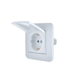 Розетка 1-м СП ASTI 16А IP20 с заземл. с крышкой термопласт в сборе бел. LEZARD 7081-0202-123В