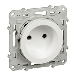 Розетка 1-м СП 1мод. Odace 16А IP21 без заземл. защ. шторки винтов. клеммы механизм бел. SchE S52R03