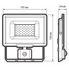 Прожектор светодиодный PFL-C3 SENSOR 20Вт 6500К IP65 ДО закален. прозр. стекло Pro JazzWay 5026926A