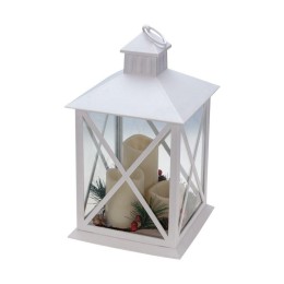 Фонарь декоративный (фигура) с тремя свечами бел. корпус 24х24х40см тепл. бел. Neon-Night 513-071