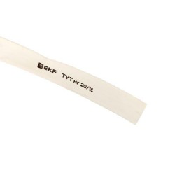 Трубка термоусадочная ТУТ нг 20/10 бел. (уп.100м) EKF tut-20-w
