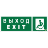 Знак безопасности BL-6020B.E64 "Указ. выхода для инвал. в креслах колясках (лев.)" Белый свет a22445