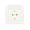 Розетка 1-м СП ASTI 16А IP20 с заземл. с крышкой термопласт в сборе жемчуж./бел. перламутр. LEZARD 7