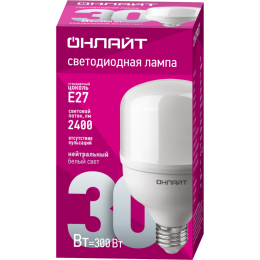 Лампа светодиодная высокомощная 82 900 OLL-T80-30-230-840-E27 30Вт 4000К нейтр. бел. E27 2400лм 176-