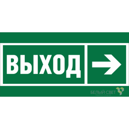 Знак безопасности NPU-1510.E30 "Направление к эвакуационному выходу направо" Белый свет a20174