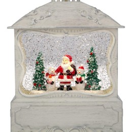 Фонарь декоративный с эффектом снегопада и подсветкой Рождественский лес бел. Neon-Night 501-165