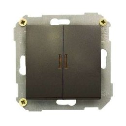 Выключатель 2-кл. СП Simon 34 10А IP20 с подсветкой механизм графит Simon 34392-038