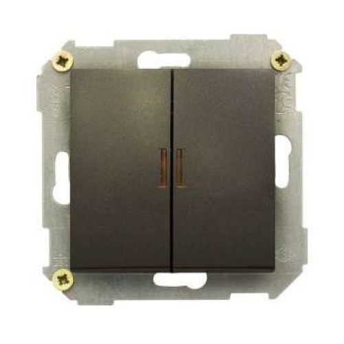 Выключатель 2-кл. СП Simon 34 10А IP20 с подсветкой механизм графит Simon 34392-038