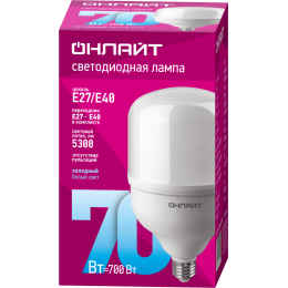 Лампа светодиодная высокомощная 82 907 OLL-T140-70-230-865-E27E40 70Вт 6500К холод. бел. E27/E40 530
