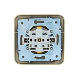 Розетка 1-м СП ASTI 16А IP20 с заземл. с крышкой термопласт в сборе золото. LEZARD 7081-3636-123В