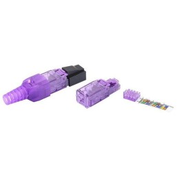 Разъем RJ-45 (8P8C) под витую пару полевая заделка кат. 6 неэкранир. для ож кабеля зажимной (защелка