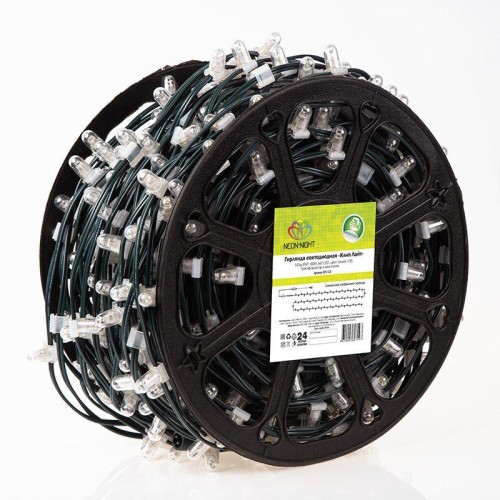 Гирлянда светодиодная "LED ClipLight" 1.5м 665LED син. 80Вт 12В IP65 провод черн. (уп.100м) Neon-Nig