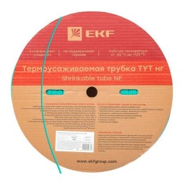 Трубка термоусадочная ТУТ нг 4/2 зел. (уп.200м) EKF tut-4-j