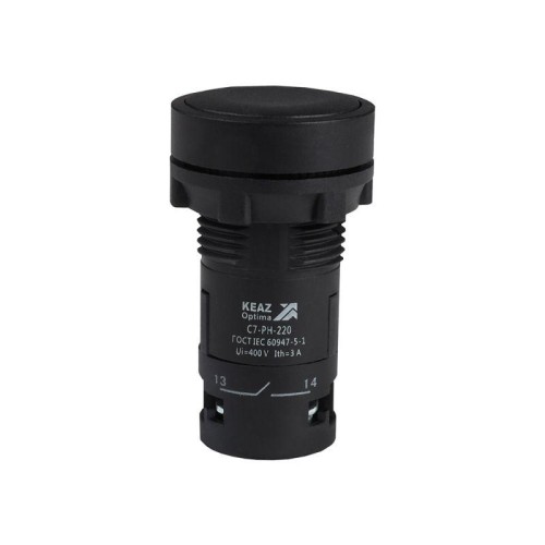 Кнопка с фиксацией OptiSignal Compact D22 С7-PH-220 черн. 2НО XB7NH23 КЭАЗ 362079