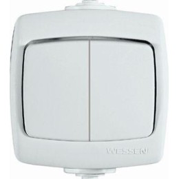 Выключатель 2-кл. ОП Рондо 6А IP44 250В бел. SchE VA56-225B-BI