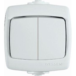 Выключатель 2-кл. ОП Рондо 6А IP44 250В бел. SchE VA56-225B-BI