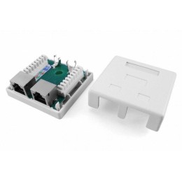 Розетка компьютерная 2-м ОП SB1-2-8P8C-C5e-SH-WH RJ45 (8P8C) кат.5E экранир. Dual IDC Hyperline 4302