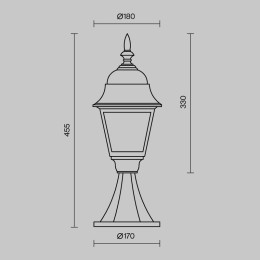 Светильник Abbey Road 1х60Вт E27 IP44 ландшафтный Maytoni O004FL-01B