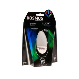 Лампа светодиодная KOSMOS premium 3Вт свеча E14 230В 4500К Космос KLED3wCN230vE1445