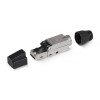 Коннектор 8P8C-SH-C6+ -TWP с фиксатором кабеля и колпачком RJ-45(8P8C) под витую пару категория до 6