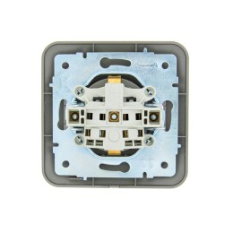 Розетка 1-м СП ASTI 16А IP20 с заземл. с крышкой термопласт в сборе платина. LEZARD 7081-3535-123В