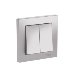 Выключатель 2-кл. AtlasDesign (сх. 5) 10AX быстрозажим. клем. в сборе алюм. SE ATN000352S